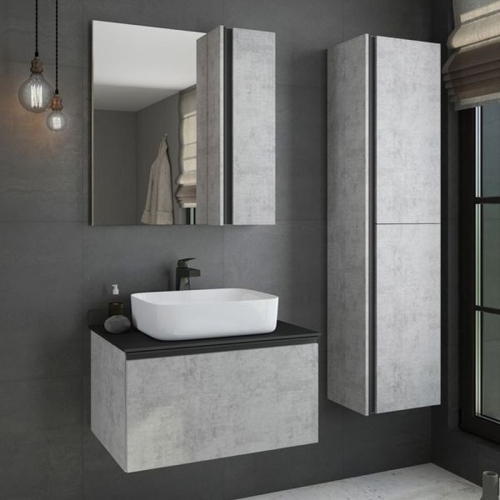 Шкаф-колонна Comforty Эдинбург-40 бетон светлый фото 2