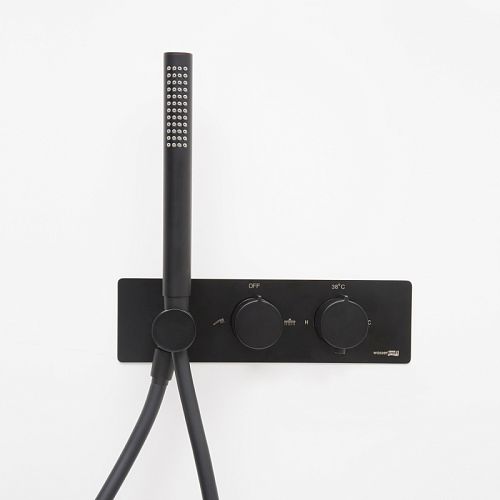 Термостатический смеситель для душа Wasserkraft Elbe 7488 Thermo со встраиваемой системой монтажа, черный soft touch