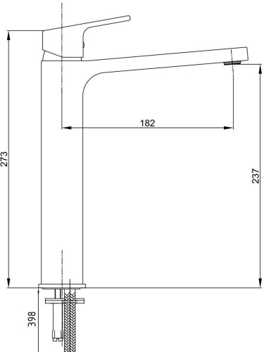 Смеситель высокий для раковины E.C.A Tiera 104888002EX белый глянцевый фото 2