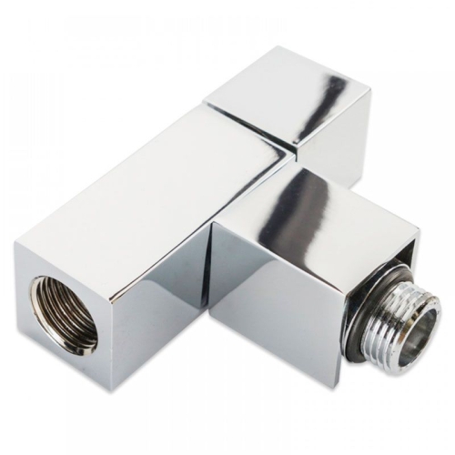 Вентиль угловой 1/2"х1/2" ш/ш для п/с хром Квадратный фото 3