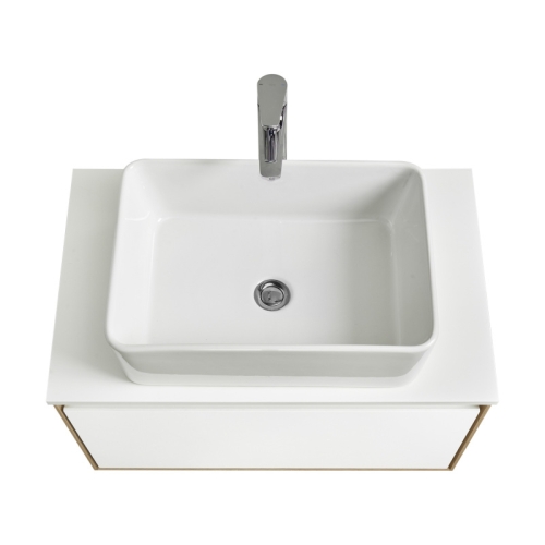 Тумба под раковину Aquaton Либерти 70, 90 Дуб Эльвезия/Белый глянец, столешница белая фото 5