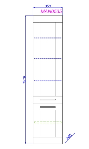Пенал подвесной Aqwella MANCHESTER 35 см белый фото 3