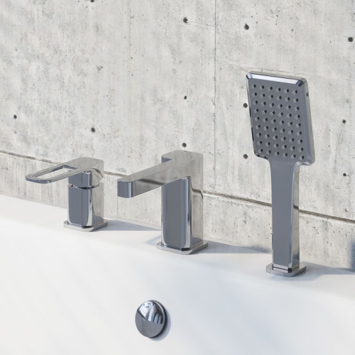 Смеситель на борт ванны 3 отв Iddis Slide хром фото 2