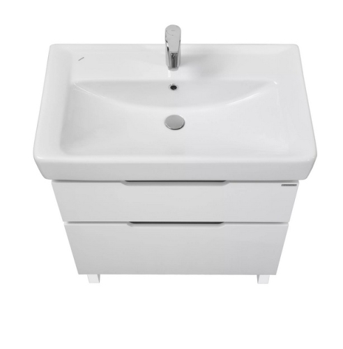 Тумба с раковиной Акватон Дакота 74.5  Белый Глянцевый/Выбеленное дерево фото 5