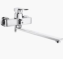 Смеситель с длинным изливом для ванны Ledeme L2258 хром (лейка и шланг в комплекте)