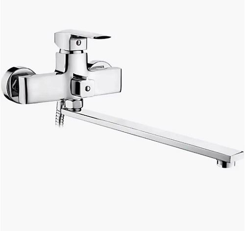 Смеситель с длинным изливом для ванны Ledeme L2258 хром (лейка и шланг в комплекте)