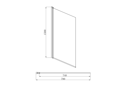 Шторка для ванной Aquatek AQ DEL SBA 08015BL 80, профиль черный матовый фото 2