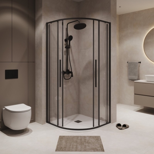 Душевое ограждение Niagara Нова/Nova NG-6825(6826)-34ВLACK 80*80, 90*90,стекло прозрачное фото 2