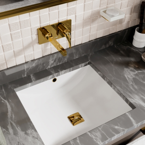 Смеситель для умывальника Wasserkraft Sauer 7130 встраиваемый, глянцевое золото фото 4