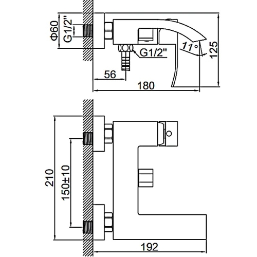 Смеситель для ванны Ledeme L73217 нержавеющая сталь фото 2