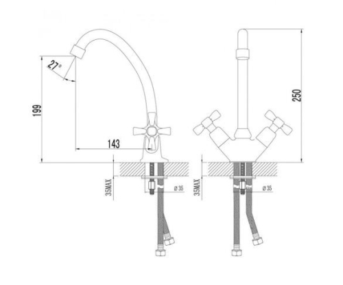 Смеситель для кухни Lemark Benefit LM2504C фото 2