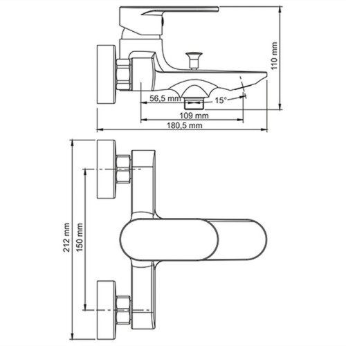 Смеситель для ванны Wasserkraft Elbe 7401 чёрный фото 5