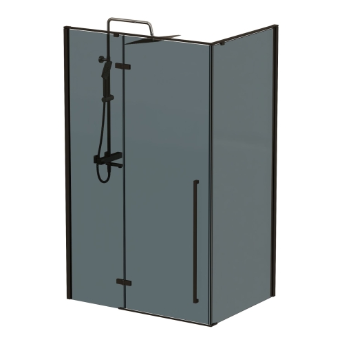 Душевое ограждение Mirsant Vog Black 120*90 тонированное стекло, без поддона фото 2