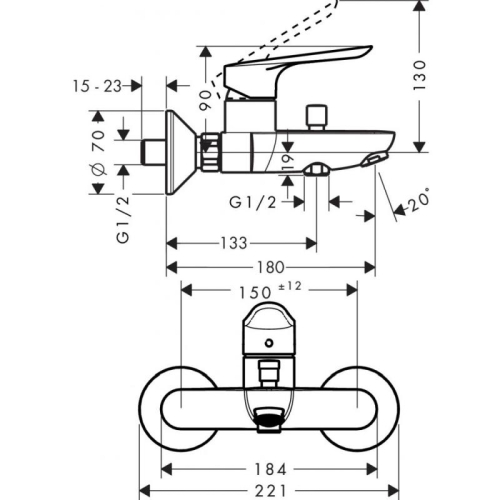 Комплект смесителей Hansgrohe SET Logis E 70 (a) фото 3