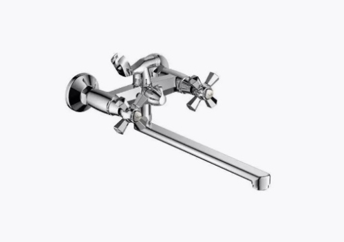 Смеситель с длинным изливом для ванны Ledeme L2590 хром (лейка и шланг в комплекте)