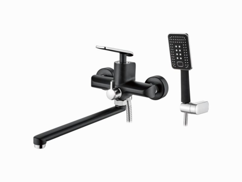 Смеситель для ванны с дл изливом Ledeme L2274B хром-черный