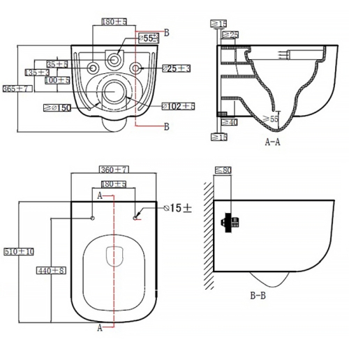 Унитаз подвесной безободковый Azario Campo AZ-1883WH, смыв Торнадо фото 4