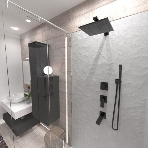 Смеситель скрытого монтажа Paini Grazia 21PZ690, PVD матовый черный фото 3