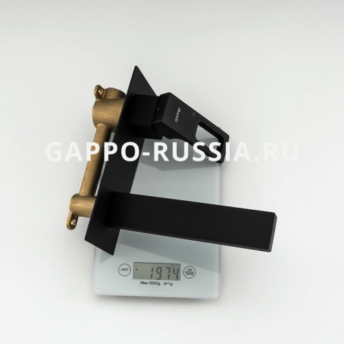 Смеситель со стены для раковины Gappo Futura G1017-16 черный фото 6