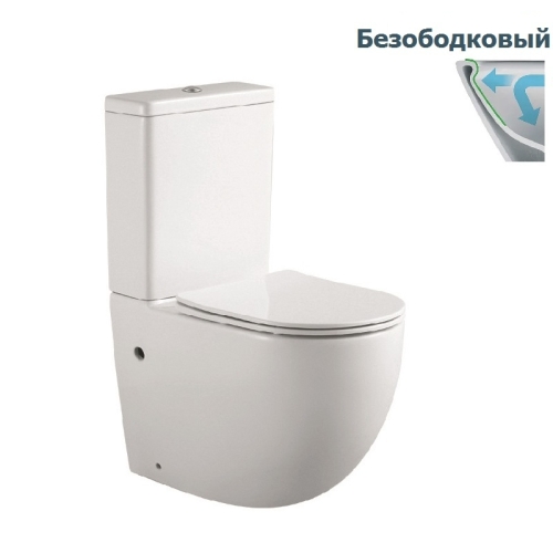 Унитаз напольный безободковый Aquatek Европа AQ2903-00 сиденье с микролифтом