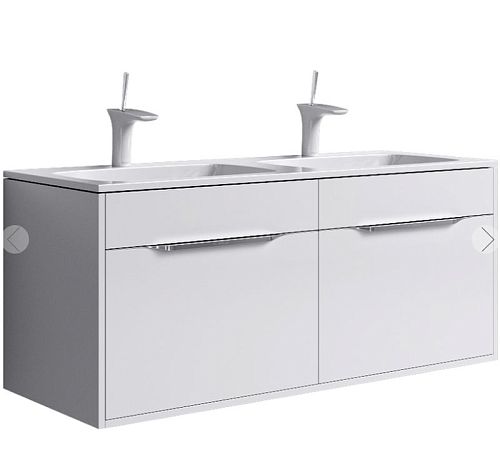 Тумба с умывальником Aqwella  MALAGA 120 подвесная белая