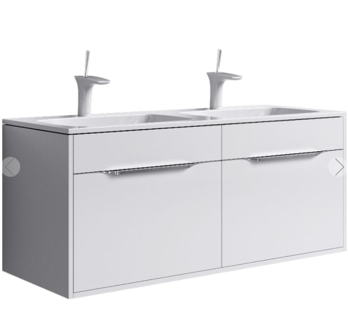 Тумба с умывальником Aqwella  MALAGA 120 подвесная белая