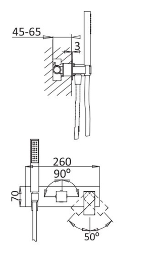 Смеситель для душа встраиваемый CEZARES PORTA-VDM2-01 хром фото 2