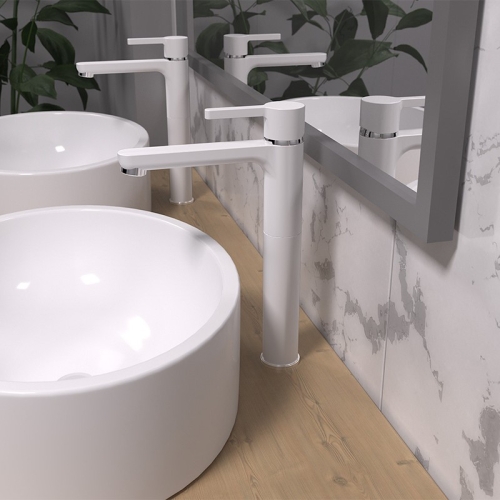 Смеситель высокий для раковины Paini Arena 92BY205LLBLLMKM белый фото 2