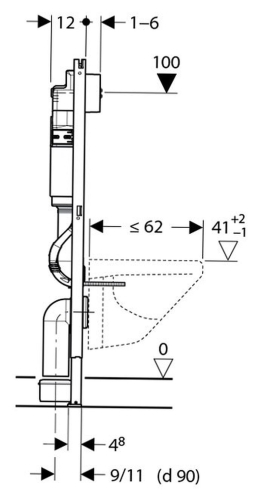Инсталляция Geberit 458.126.00.1 для подвесного унитаза + кнопка Delta хром 115.125.21. фото 3