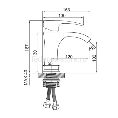Смеситель на умывальник Ledeme L11014-7 хром фото 2