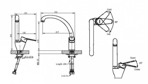 Смеситель для кухни Bravat Emeralda хром F7135147CP1RUS фото 2