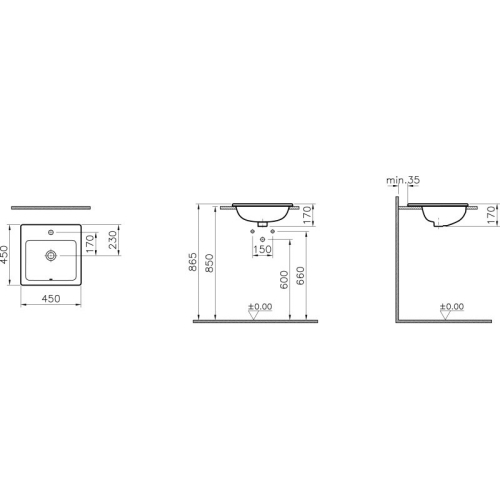 Раковина Vitra S20 45 см фото 3