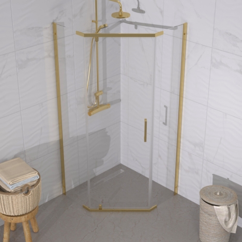 Душевое ограждение Triton Дека-Голд 90*90, 100*100 стекло прозрачное фото 4