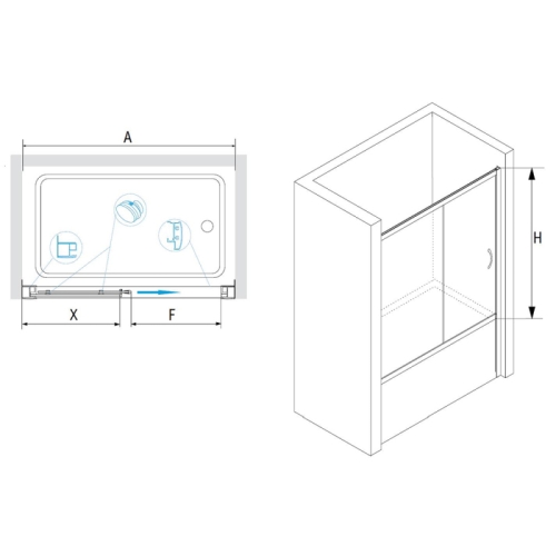 Шторка на ванну RGW SC-62 150 стекло прозрачное фото 2
