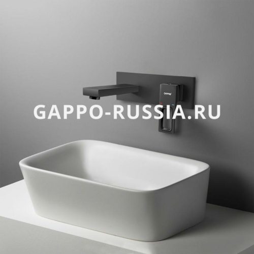 Смеситель со стены для раковины Gappo Futura G1017-16 черный фото 3