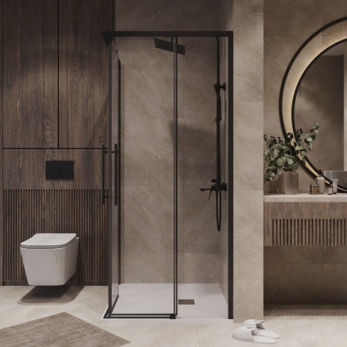 Душевое ограждение Niagara Нова/Nova NG-6828(6829, 6830)-34ВLACK 80*80, 90*90,100*100стекло прозрачное фото 4