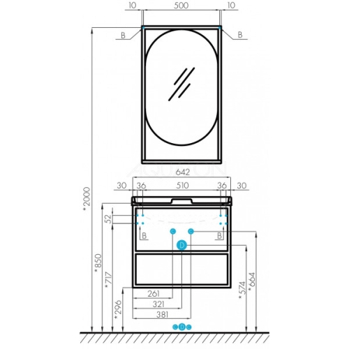 Тумба с раковиной Фабиа Aquaton Лофт 65, 80 Дуб Эндгрейн фото 4