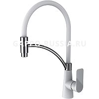 Смеситель с гибким изливом для кухни Gappo Noar G4048-8 хром-белый