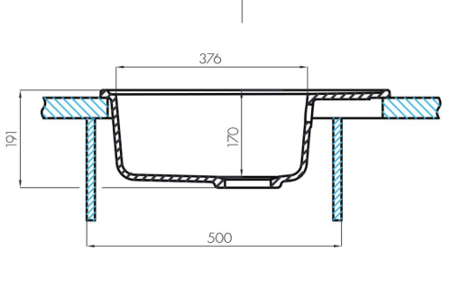 Мойка кухонная из литого мрамора AQUATON ЧЕЗАНА 56 фото 3