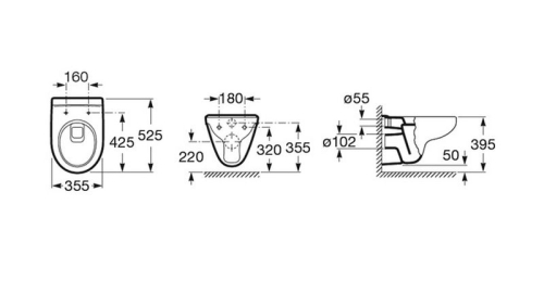 Инсталяция Roca VICTORIA ПЭК Унитаз, сидение микролифт кнопка хром фото 5