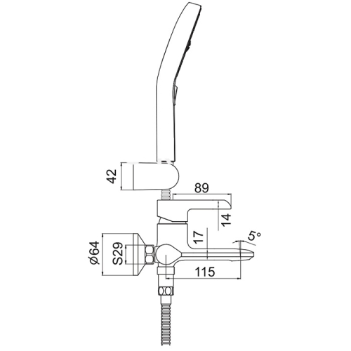 Смеситель для ванны Gappo G3203-8 белый/хром (с лейкой и шлангом) фото 2