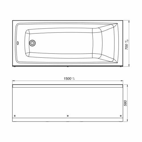 Ванна акриловая Mirsant (Nova) Style 150*70, 160*70, 170*70 фото 4