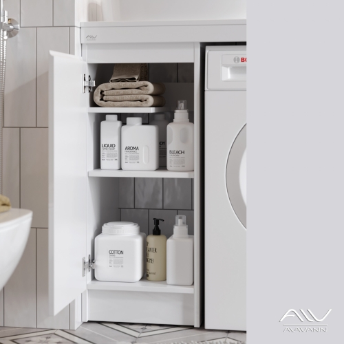 Тумба с раковиной Alavann Soft 100 (Ум Купер 56) напольная белая фото 5