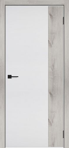 Дверь межкомнатная Tandoor Нефрит 2 Эмаль белая/ Рустик серый (ПВХ)
