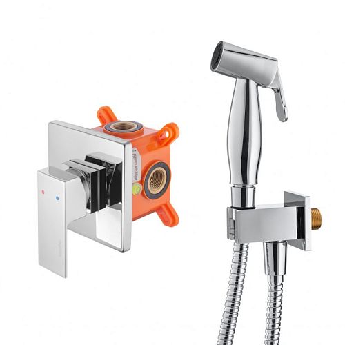 Смеситель скрытого монтажа с гигиенической лейкой Swedbe Platta 5527 хром