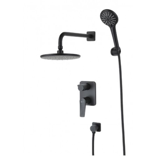 Смеситель встроенный для душа на 2 полож Lemark Bronx LM3729BL черный