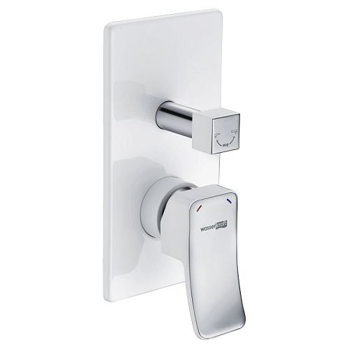 Встроенный смеситель для ванны на 2 положения Wasserkraft Aller 10641WHITE белый-хром