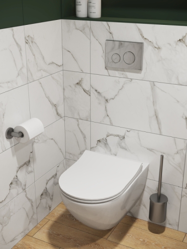 Унитаз подвесной безободковый Cersanit Brasko Smart 64824 Clean On DPL EO slim LP, сидение дюропласт фото 10