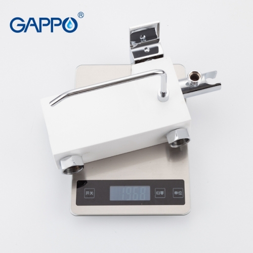 Смеситель с гигиеническим душем и бумагодержателем Gappo G7296 белый(кварц)/хром фото 4