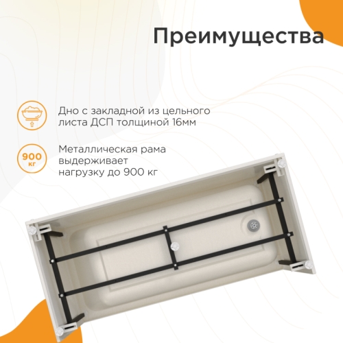 Ванна акриловая Radomir Дижон 150, 160, 170*70 + каркас фото 3